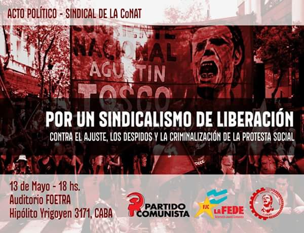 Acto político sindical de la CONAT - 13 de mayo de 2016 en FOETRA